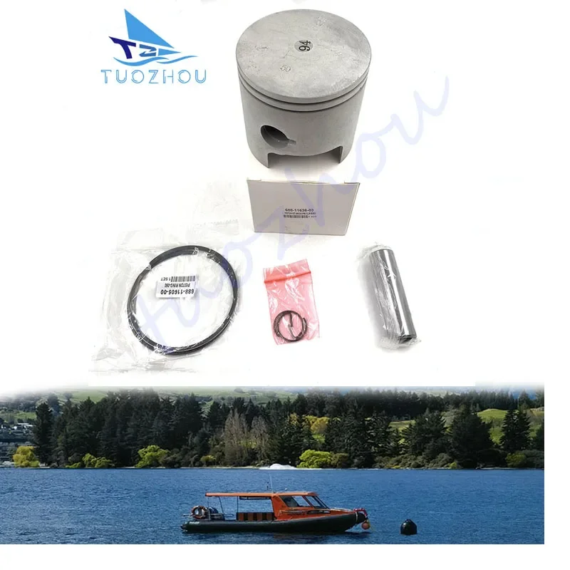 Piston set (0.50Mm O/s) for Yamaha outboard 48HP 50HP 55HP  75HP 85HP 688-11636-03 688-11636-02 688-11636-01 82.5mm 688-11636