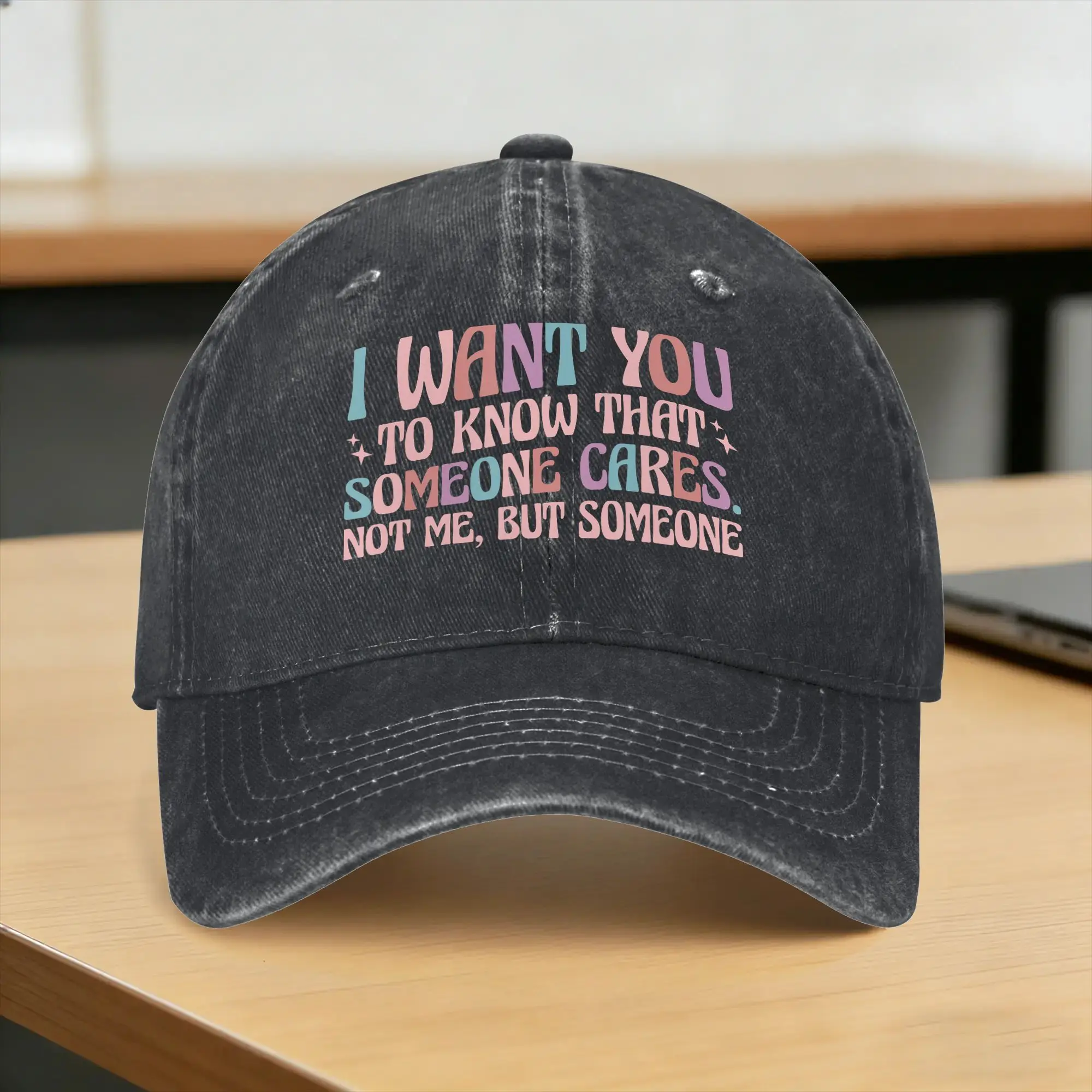 I Want You To Know That Someone Cares Sun Baseball Cap  Unisex-Teens Design Trucker Hat Summer y2k Cute Sun-Proof Snapback Cap