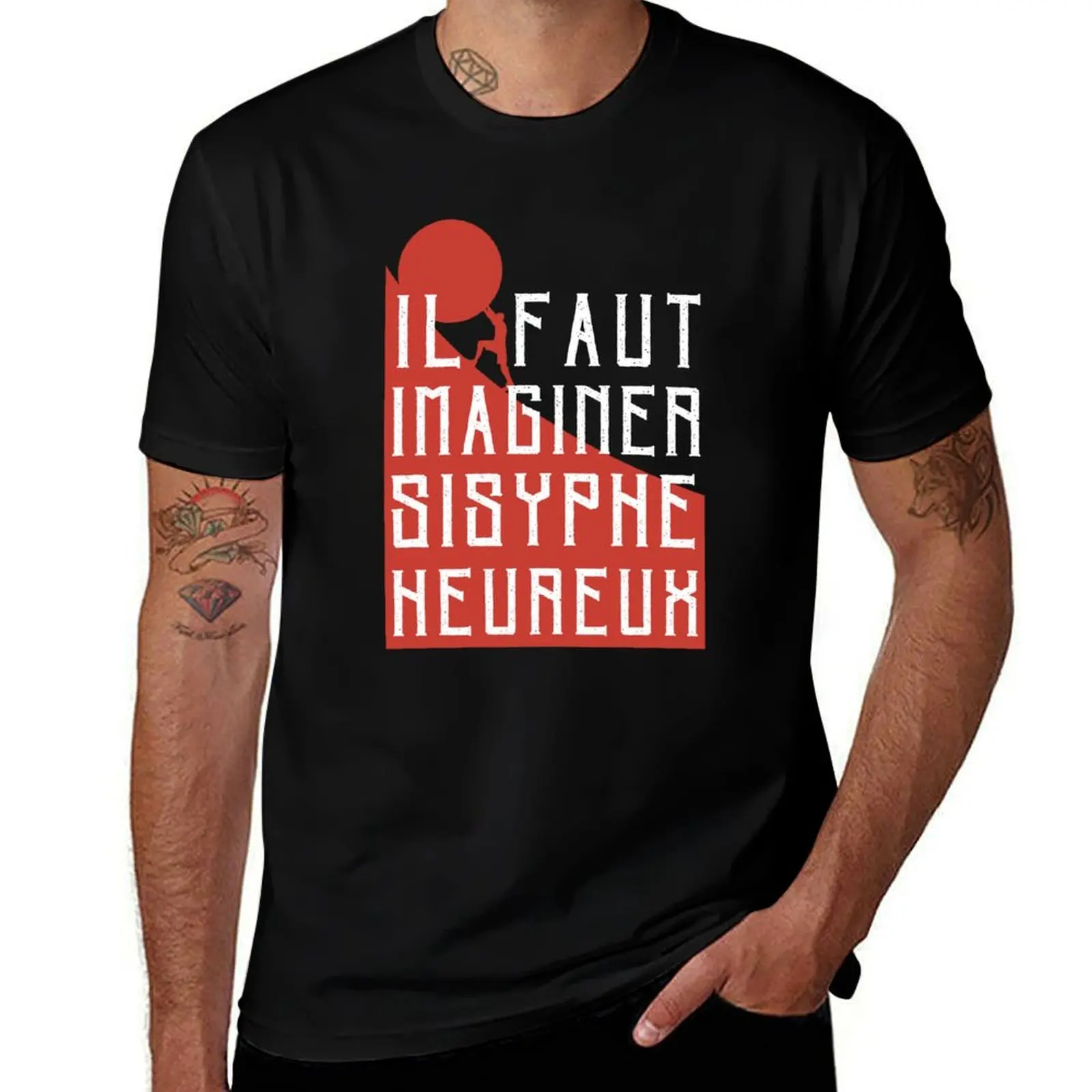Albert Camus: il faut imaginer sisyphe heureux ( le mythe de sisyphe ) T-Shirt Breathable Travel T-Shirt