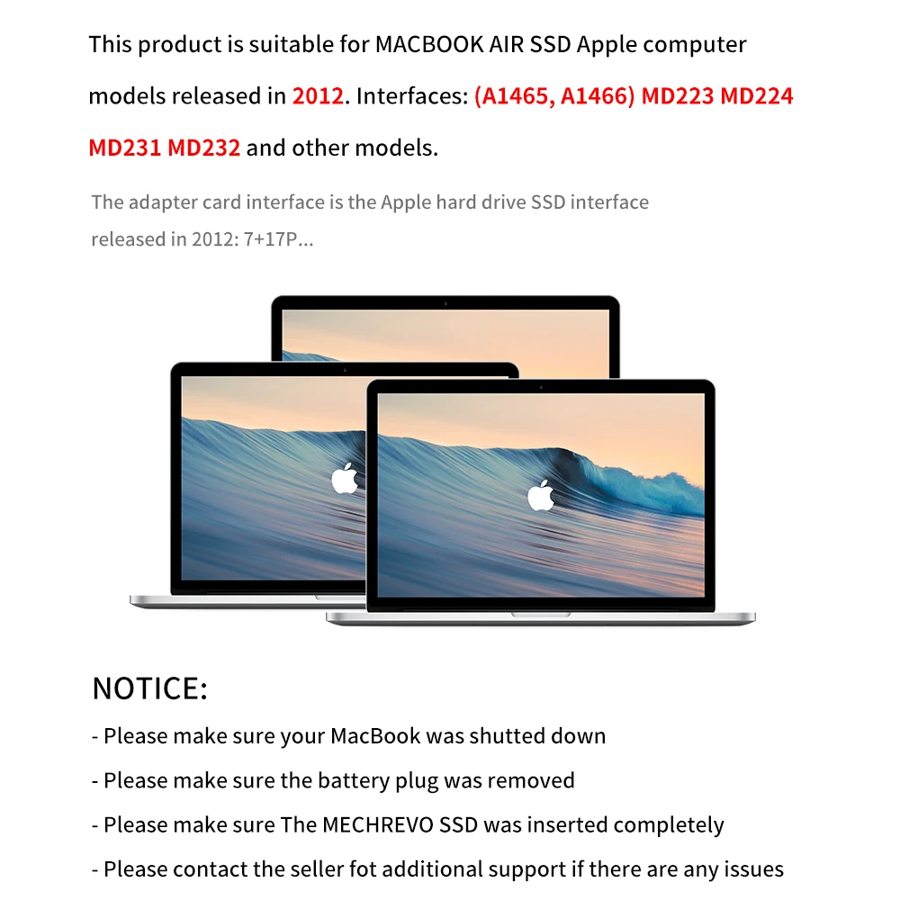 TISHRIC M2 SSD Kết Nối Adapter M.2 NGFF SATA SSD Thẻ Mạch M.2 KEY-B Giao Diện Cho Apple MacBook 2012 Air A1465 a1466