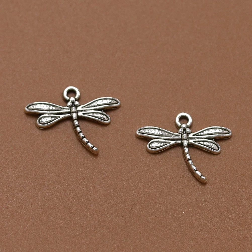

100 Pcs Alloy Dragonfly Jewelry Charms for Crafts Necklace Making Metal Bracelet Mini Dangle Bracelets Pendant Tiny