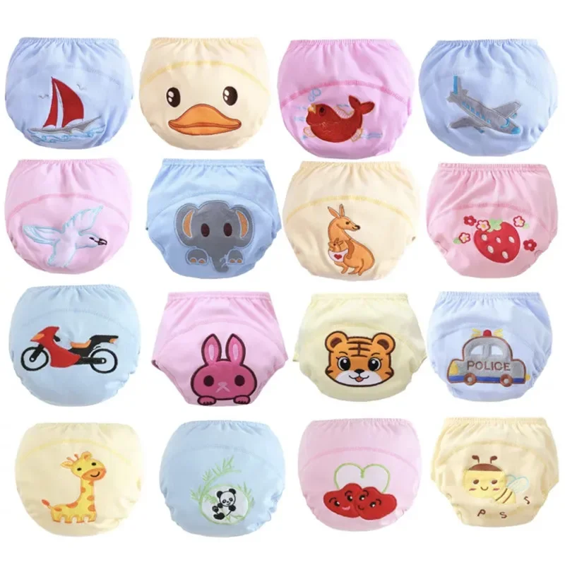 

25Pcs/Lot Baby Washable Diapers Children Reusable Underwear 100% Cotton Breathable Training Pants