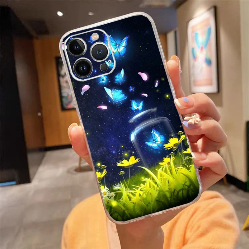 

Phone Case For iphone 17ProMax Air 16 15 14 13 Pro Max 15 16 Pro 15Plus Colorful butterfly Flower