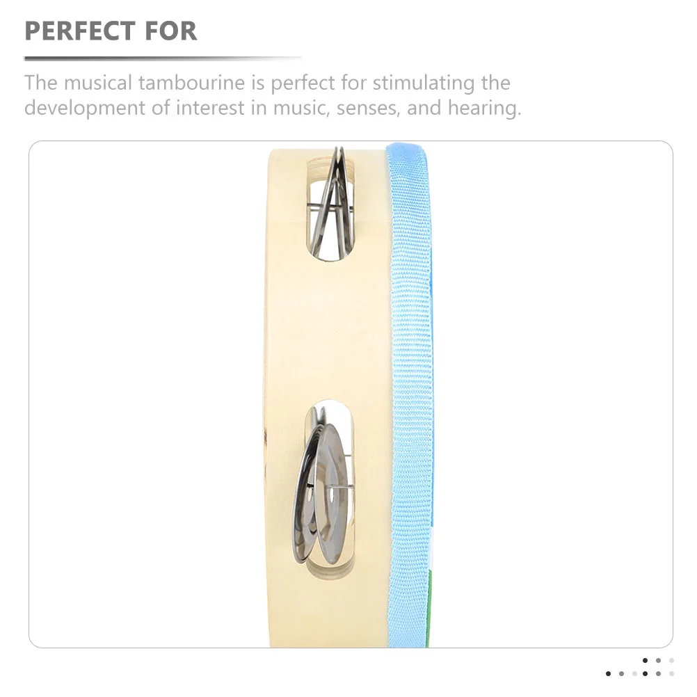 Pandereta para niños, juguetes musicales, instrumentos de percusión de mano, juguete musical de superficie lisa portátil ligero, educativo