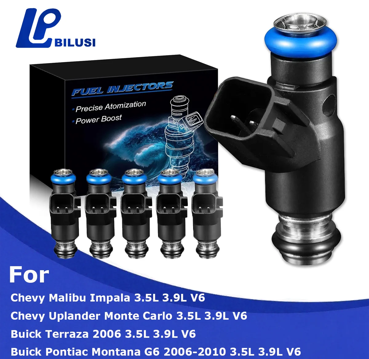 

Bilusi 12592648 Fuel Injectors For Chevy Malibu Impala Uplander Monte Carlo For Buick Terraza 06-10 3.5L 3.9L V6