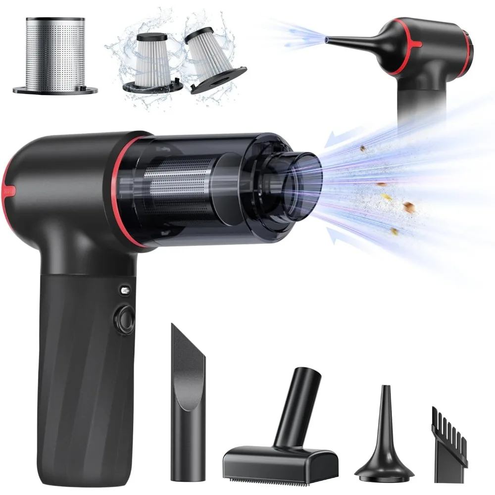 

4-in-1 Car Vacuum Portable Cordless - 12000Pa Mini Car Vacuum Cleaner and Air Blower for Car, Home, Pets - Handheld Vacuum Cordl