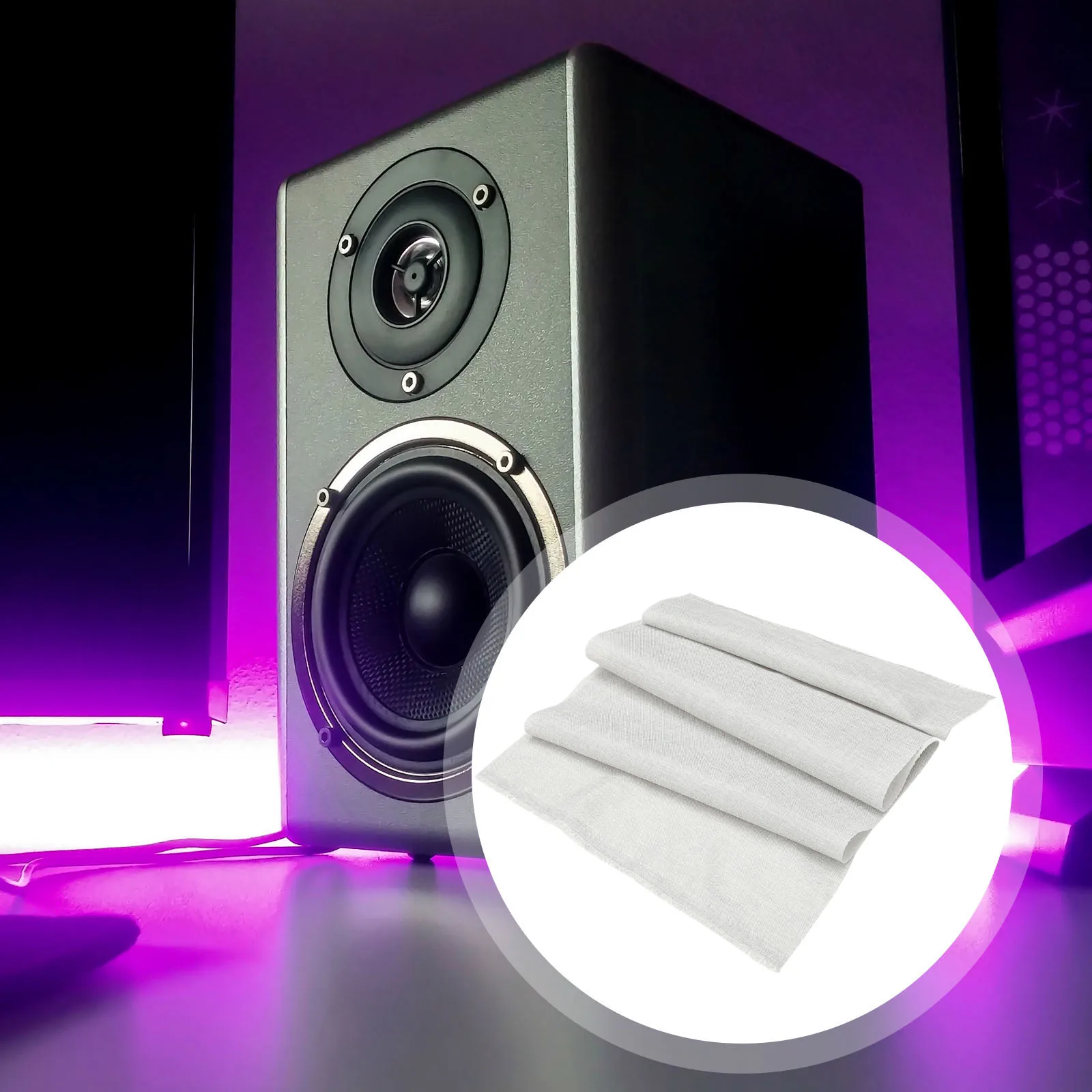 

Retro Speaker Cover Cloth Acoustic Mesh Fabric Speakers Protective Dust Sound Grill Net Linen Stage KTV Boxes Durable Easy Clean