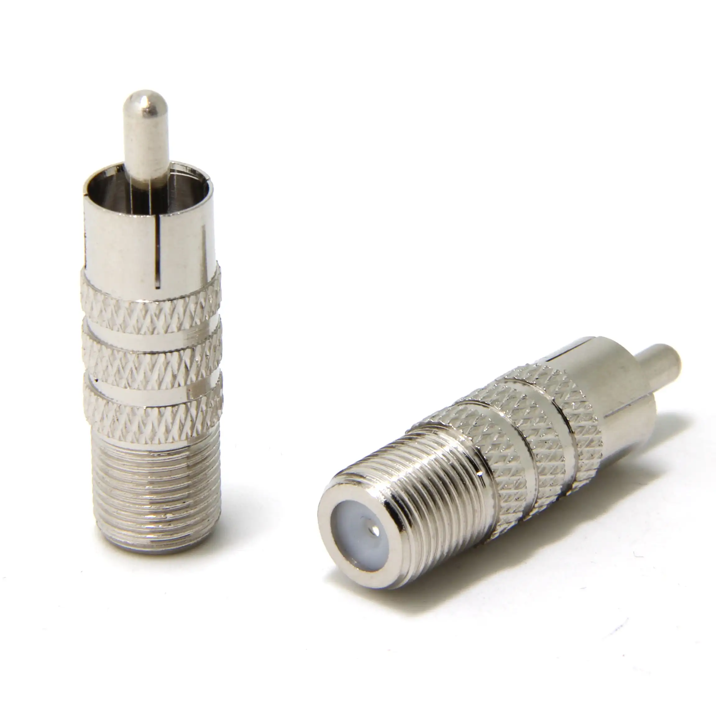 F-Type Female Jack to RCA Male Plug RF Video TV Cable Adapter 2 Pack