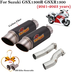 Slip On For Suzuki Hayabusa GSXR1300 GSXR 1300 2021-2023 Motorcycle Exhaust Escape System Modify Double Middle Link Pipe Muffler