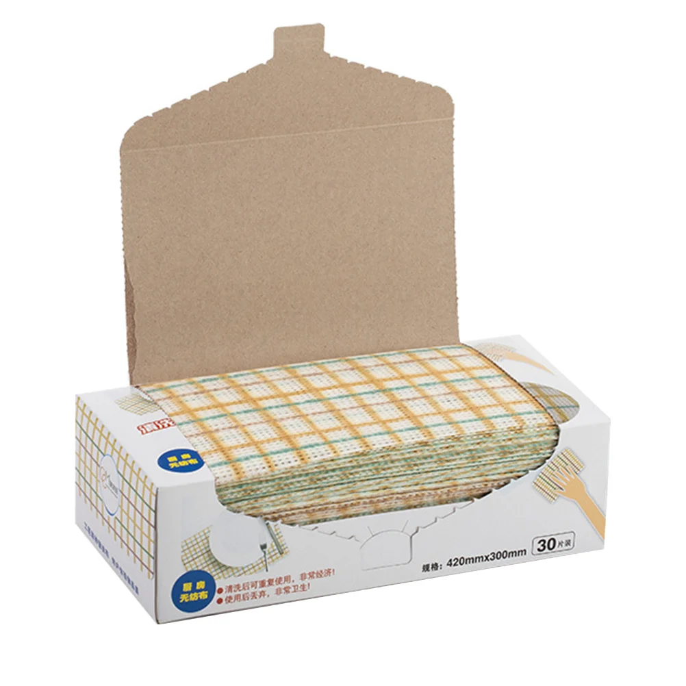 

30 Sheets Disposable Non-Woven Kitchen Cleaning Cloth Soft Dish Cloths for Washing Dishes Window Floors Countertops
