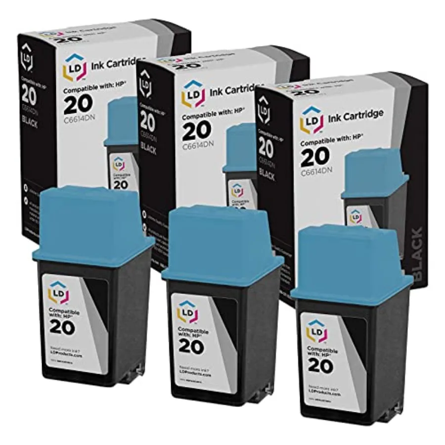 

Remanufactured Ink Cartridge Replacement for HP 20 C6614DN Black 3-Pack Compatible with HP 600 610 610 CL 610C 612 693C 693C 35