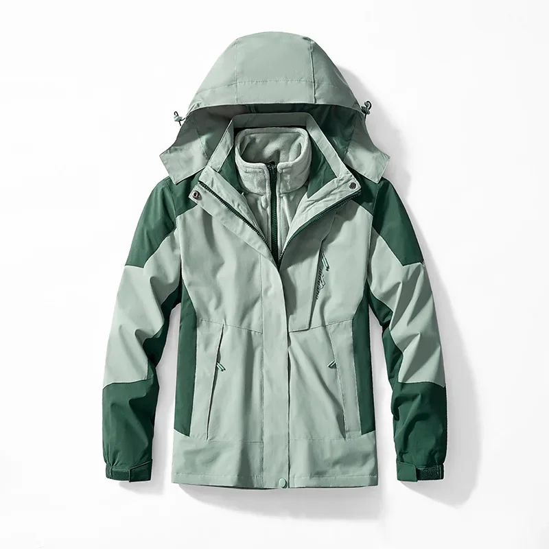 

Male New Arrived Winter 3 in 1 Jackets Parkas Unisex Two-pieces Sets Men Outdoor Jacket Waterproof Hiking Coat Windbreaker Coat