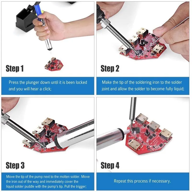 Aluminum Metal Desoldering Pump Suction Tin Gun Soldering Sucker Pen Removal Vacuum Soldering Iron Desolder Hand Welding Tools