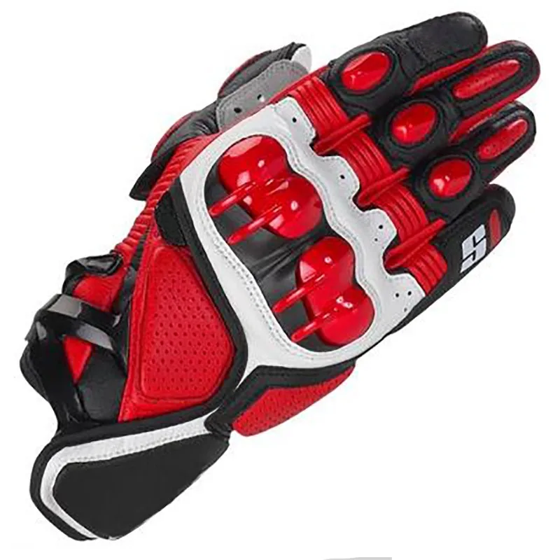 

Moto Alpines S1 Racing Gloves Motocross Motorcycle Short Gloves Black/Red Leather Motorbike Gloves