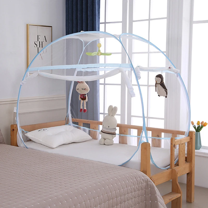 No Installation Baby Bed Mosquito Net Large Space Three Door Children's Mosquito Net Full Bottom Anti-fall Baby Mosquito Net