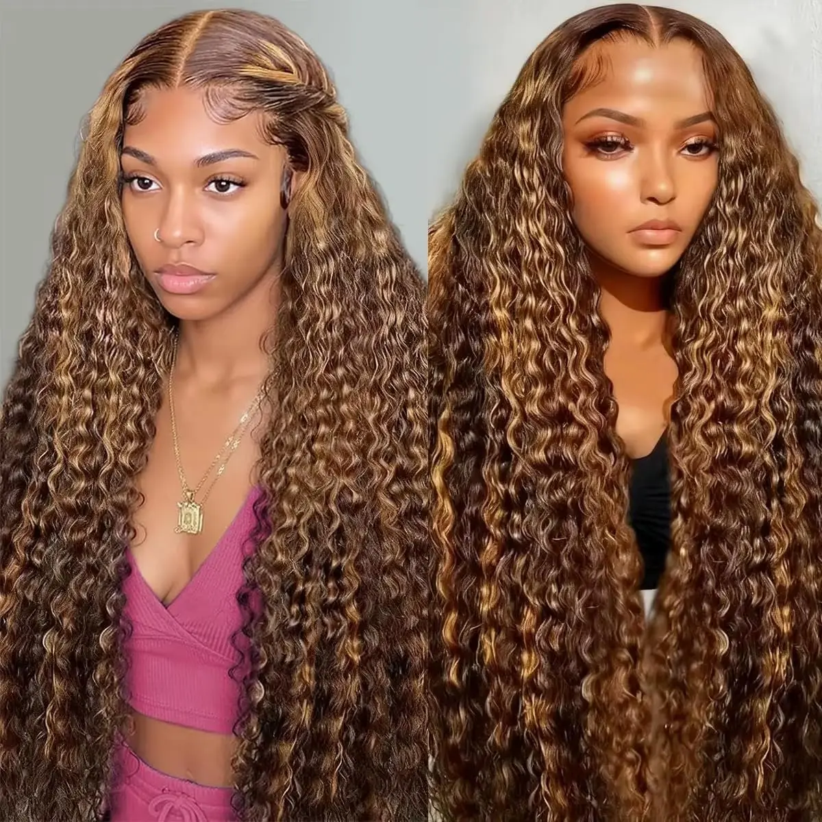 

Парик с HD-кружевной передней частью 13x4, из натуральных волос, окрашенный, предварительно снятая линия роста волос, плотность 250%, глубокая волна 427, кружевной фронтальный парик, кудрявый парик с мелированием