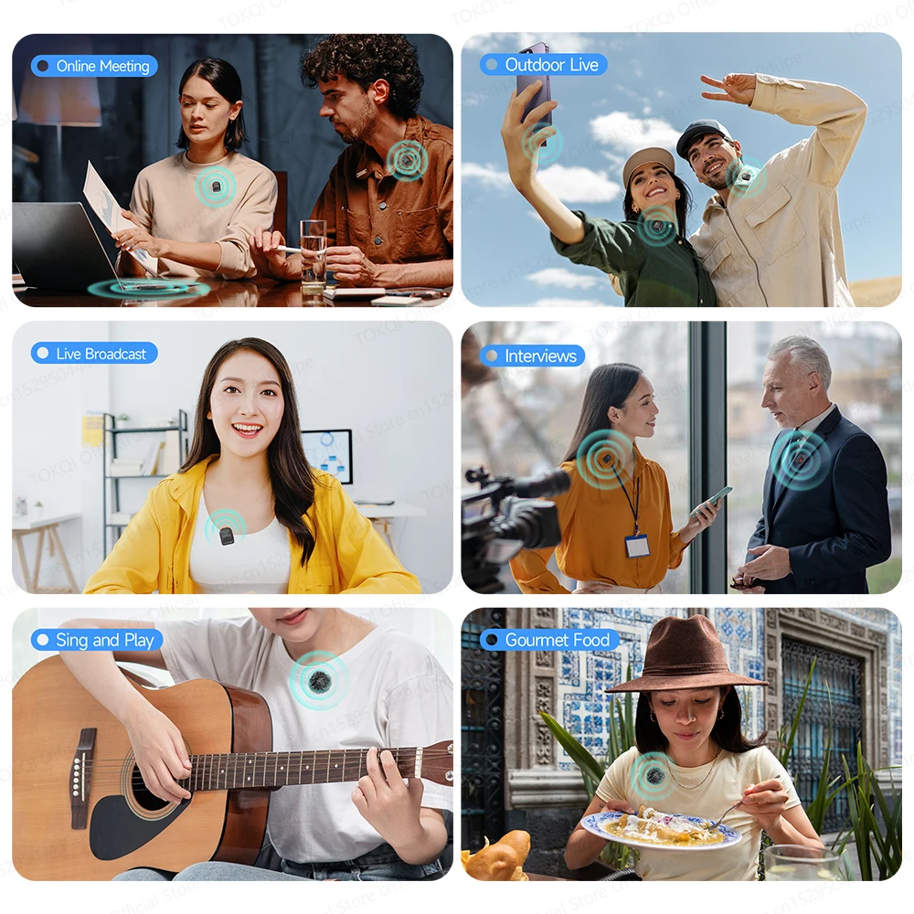 H01 ميكروفون مغناطيسي صغير لاسلكي Lavalier لهاتف Iphone Ipad Android Live Gaming Interviews 2 في 1 ميكروفون مع جوارب رياح قطيفة