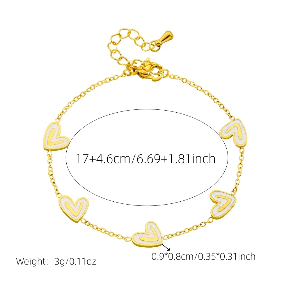 DIEYURO 316L Stainless Steel Minimalist Two-tone Heart-shaped Necklace Earrings Bracelet Set For Womens New Fashion Jewelry Gift