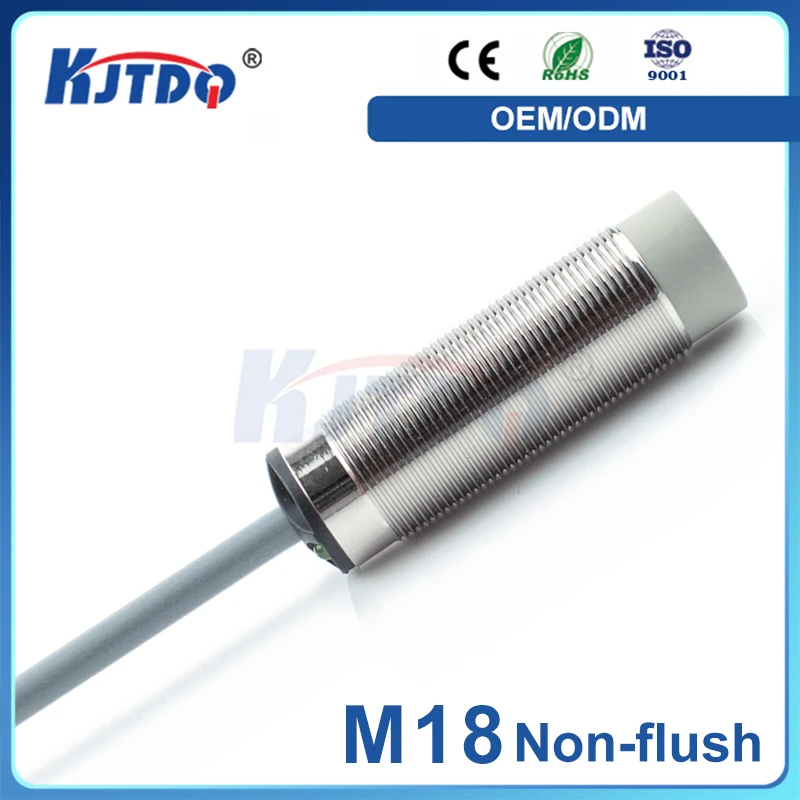 M18 DC 3wires Unshielded NPN NO NC IP68 Sn8/16/20mm 24V 12V Inductive Proximity Sensor