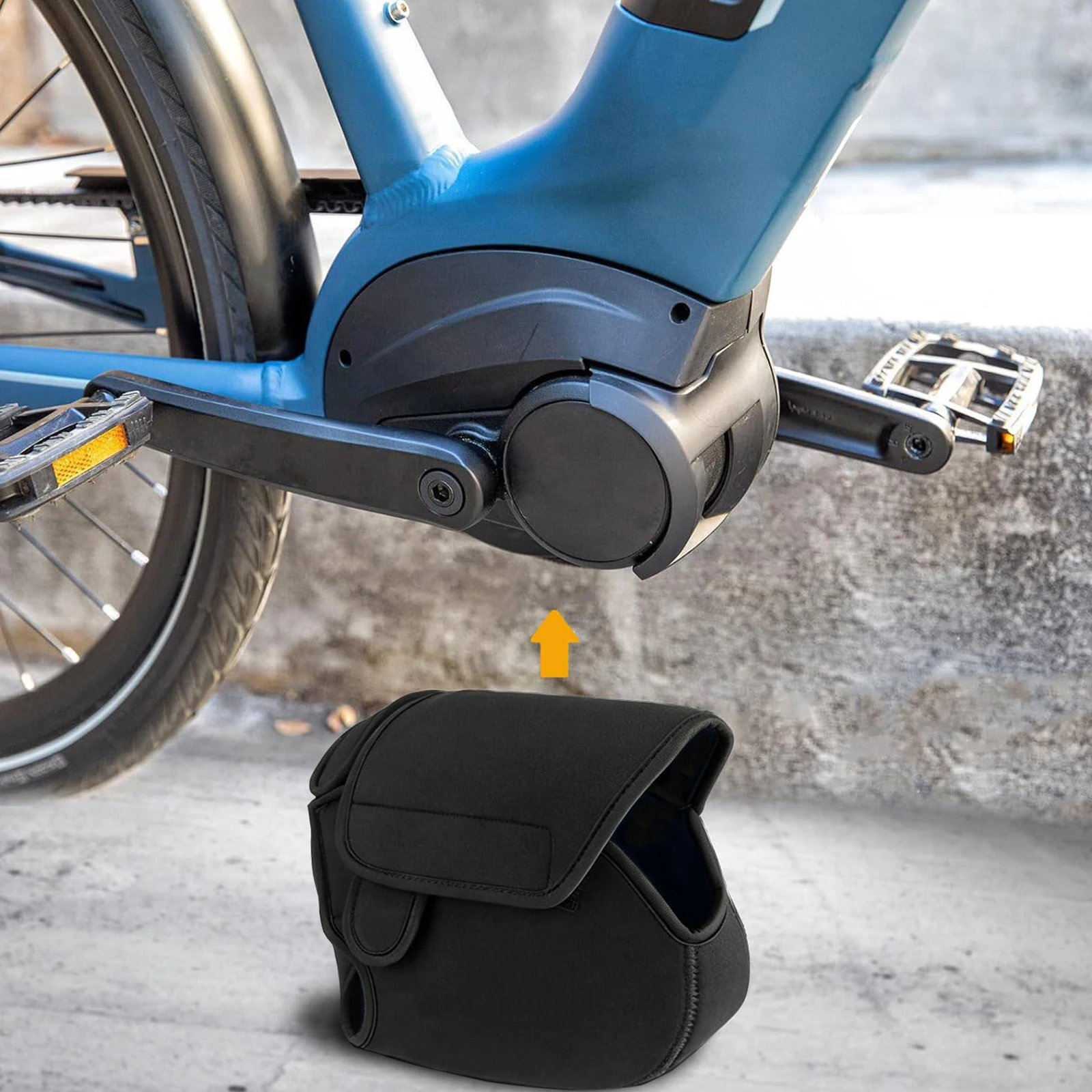 Mid Drive Motor Cover Electric Bike Engine Guard Dustproof Neoprene Protective Shell Crank Hole Reserved