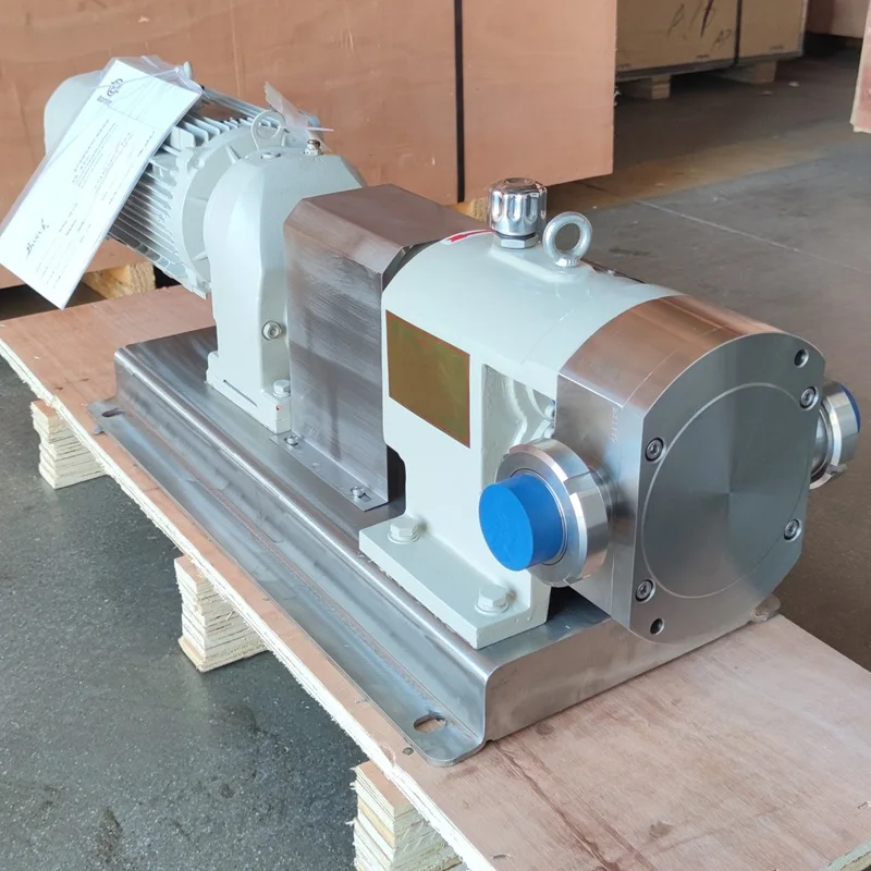 Stainless Steel Sanitary Grade Rotary Lobe Pump For Massecuite Maltose Sucrose Solution High Viscosity Liquid Transfer Pump