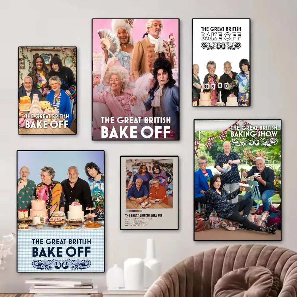 Warm Reality Show T-The Great British Bake Off Poster Premium PP Sticky Indoor Decor Wall Sticker, No Glue Needed, Easy Install