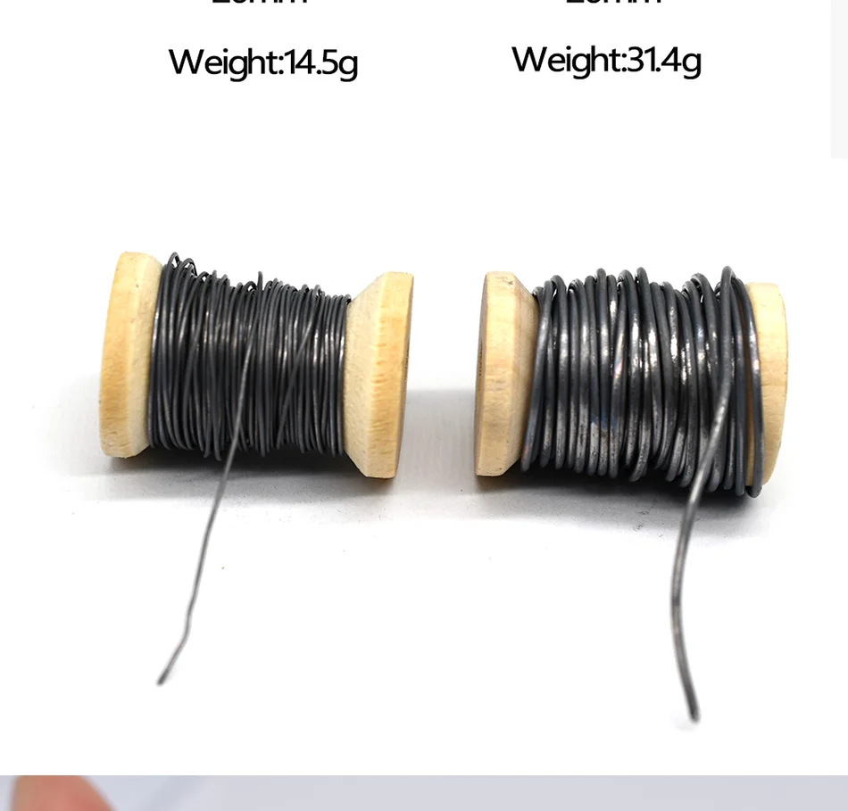 4 Rollen 0,5 mm/1 mm weiches, rundes Fliegenbinde-Bleidedrahtmaterial, Nymphen-Körperstreamer, gewichteter Faden – Detail 4