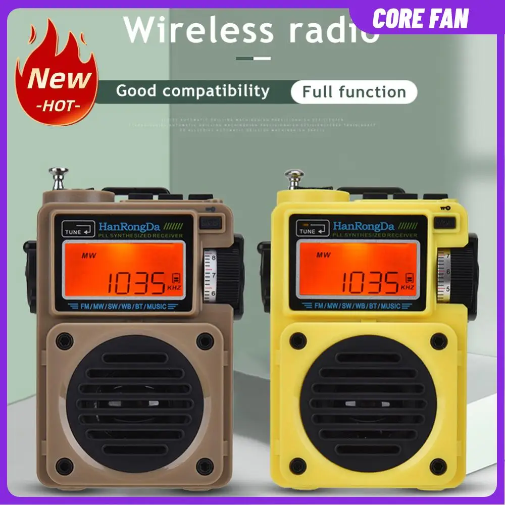 HRD-701 Full-Band Digital Radio Subwoofer TF Card Playback Digital Radio FM MW SW WB Receiver Built-in 1000mAh Lithium Battery