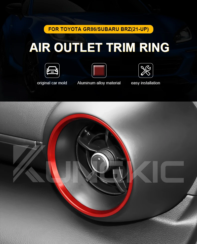 Für Subaru BRZ/Toyota GR86 2021 2022 2023 2024 AC-Lüftungsabdeckung, Innen- und Außenring, Ersatzzubehör – Detail 1