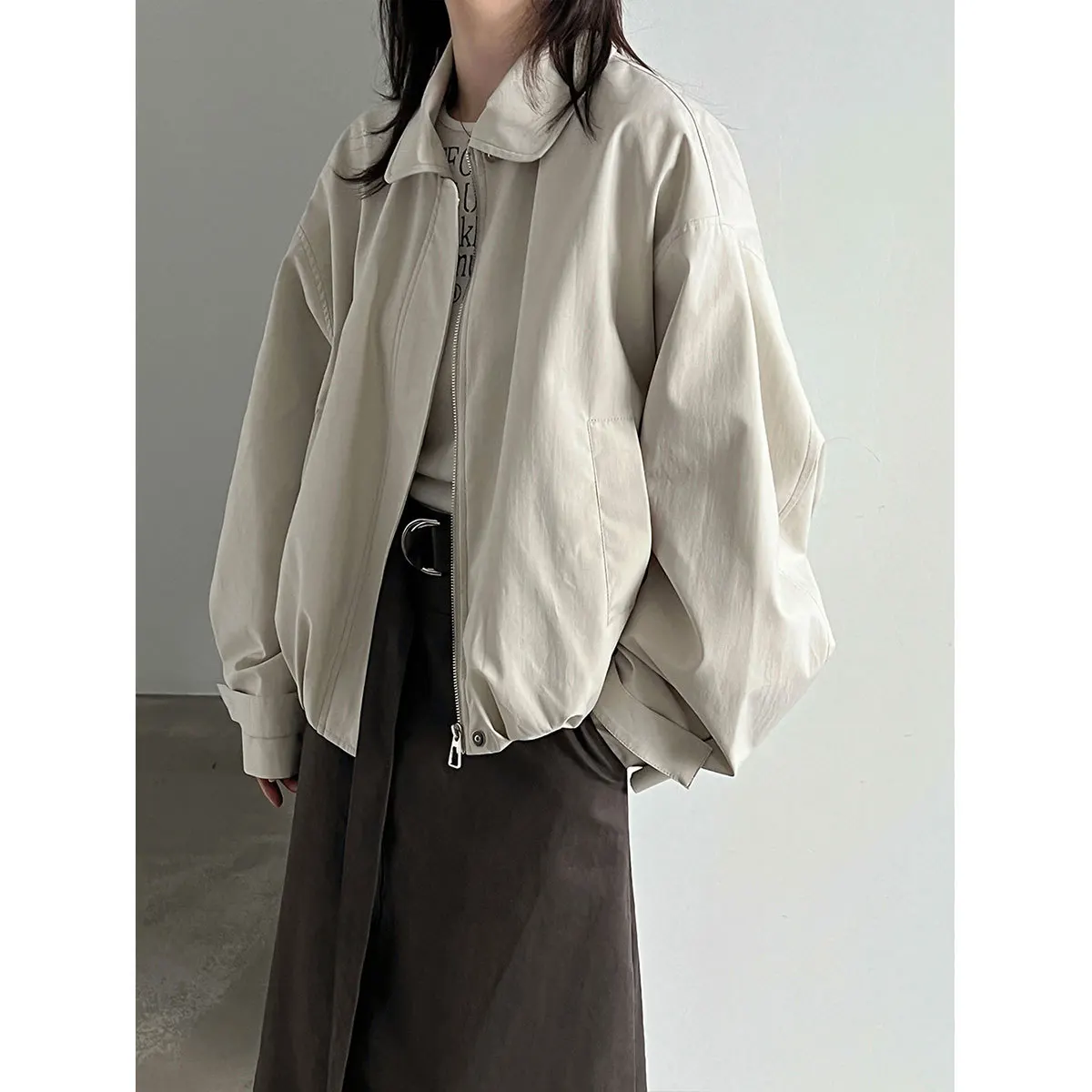 Women Autumn Jacket Coat Turn Down Collar Zip Design Cool Jacket Coat Fashion Jacket Femme Casaco Abrigo Streetwear