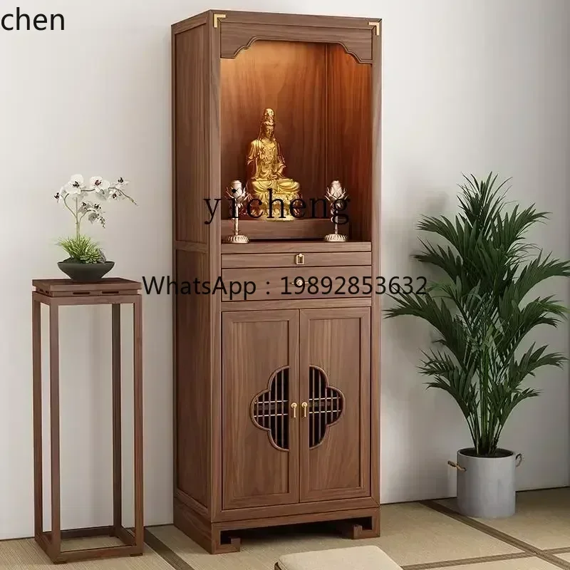 YFY Standing Cabinet Guanyin Bodhisattva Household God Table Cabinet Solid Wood Supply Table Cabinet 4