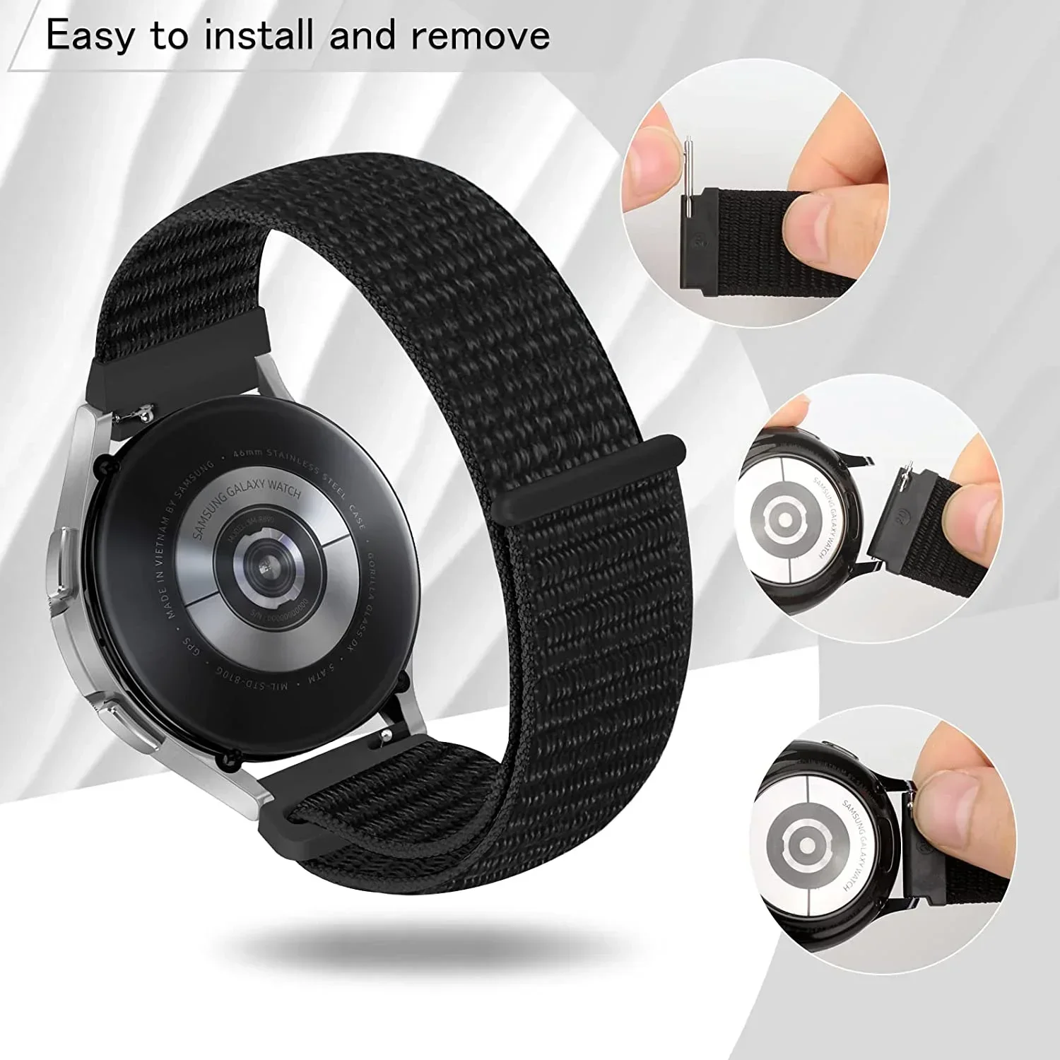 Nylon Loop Strap 20mm 22mm For Garmin Forerunner 55 255 965 165 265 Vivoactive 5/Active 5/Vivomove Trend/Venu 3/2 Bracelet Band