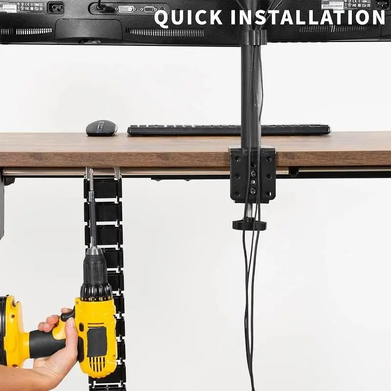 Wire Spine Cable Sleeve Under Desk Cable Tray Wire Management Workstation Snake Wire Organizer Management Cleaning Pipe Conduit