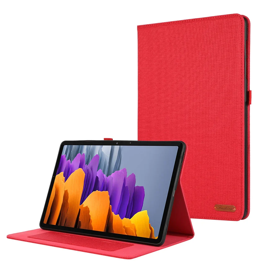 Stoffen Flip Stand Case voor Samsung Galaxy Tab S10 S9 S7 FE S8 A9 Plus 12.4 A8 A7 Lite S6 Lite TPU Beschermhoes Achterkant