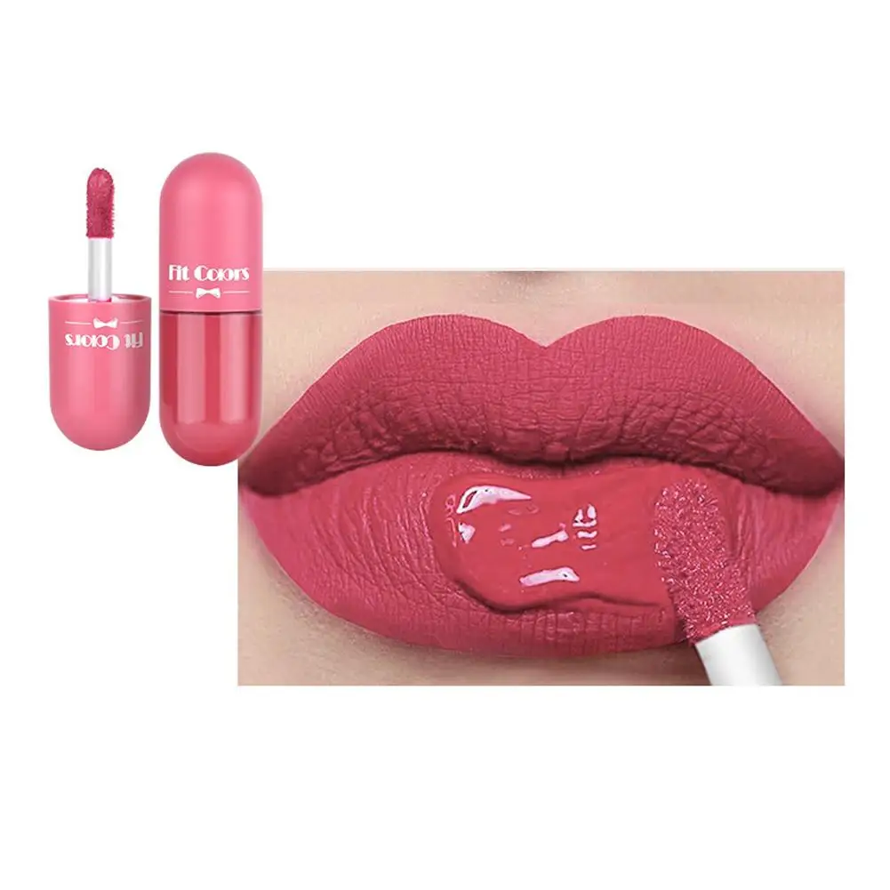 Velvet Matte Capsule Lipstick para Mulheres, 6 Cores, Impermeável, Não Toque, Copo, Lábios Maquiagem, DIY, Sexy Lip Tint, Novidade, V6P3