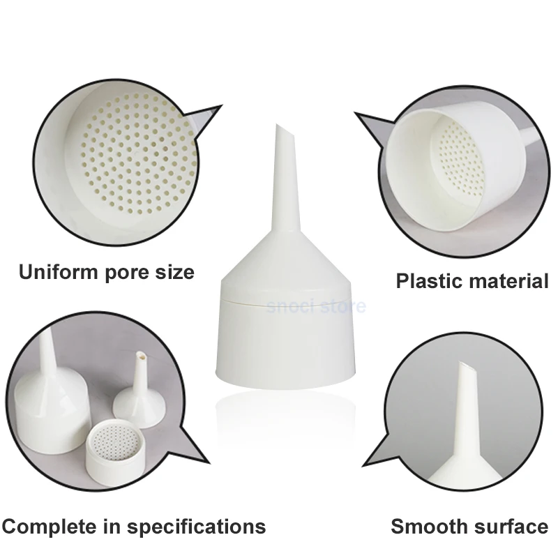 Plastic Funnel PP Detachable Buchner Funnel 50mm/75mm/90mm For School Experiment，white，1Piece