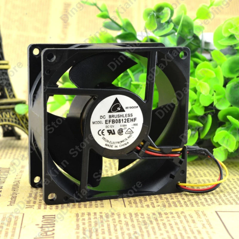 X 1PCS For DELTA EFB0812EHF | 12V 0.68A | 8CM | High Air Volume Industrial Cooling Fan