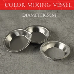 6Pcs/Bag Diy Model Coloring Mixing Vessel Tools Paint Utensils Metal Stainless Steel Materials Diorama Kits