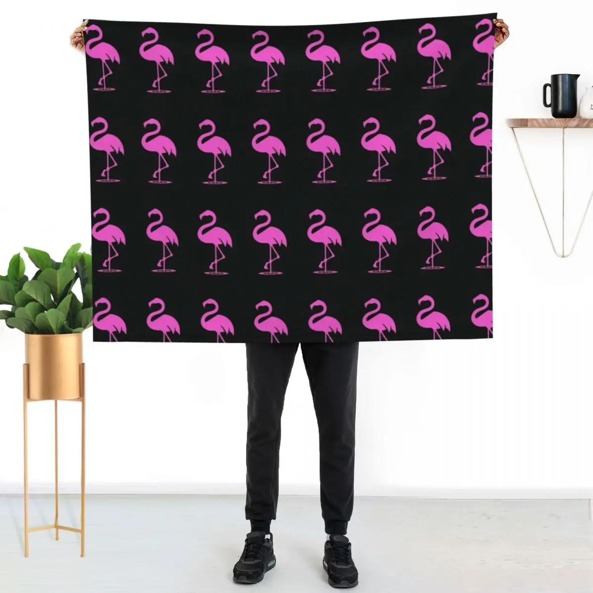 Pink Flamingo Outfit Pattern Throw Blanket Sofas Decoratives Nap Blankets For Bed Thermal Stuffeds Blankets
