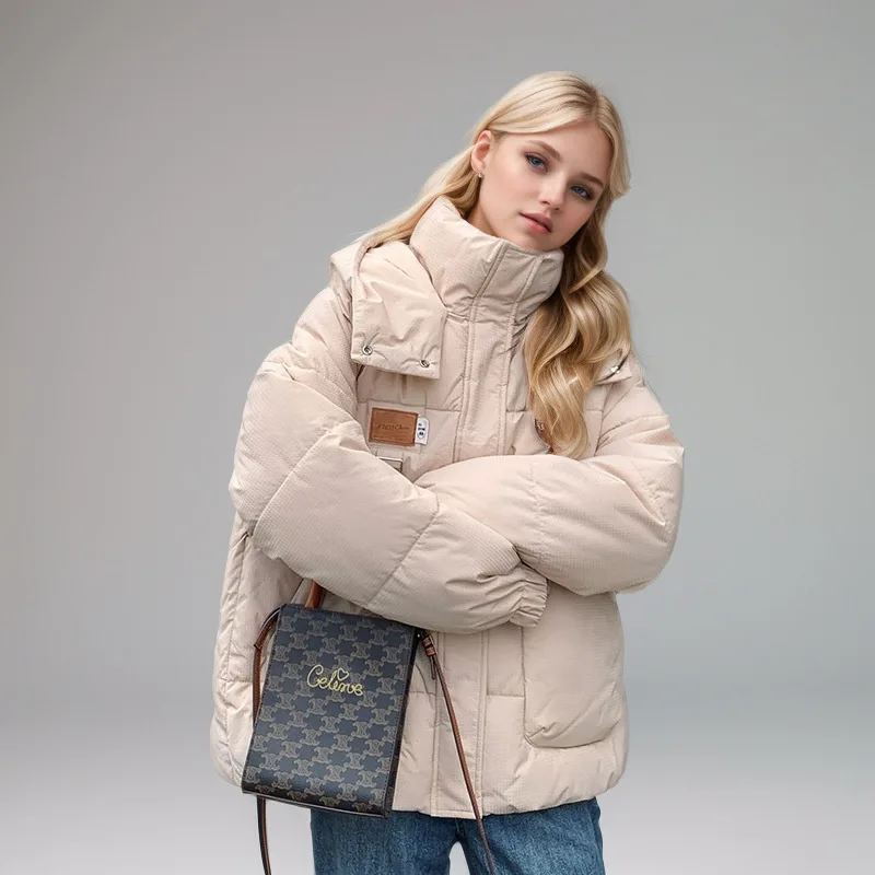 Bestseller Giacca trapuntata invernale da donna Cappotto Parka con cappuccio con cerniera increspata solida per cappotto da donna antivento ispessito femminile