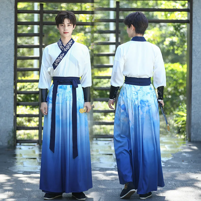 

Men Traditional Ancient Han Dynasty Swordsman Hanfu Robe Chinese Clothing Hanfu Outfit Carnival Party Dress Performance Outfit