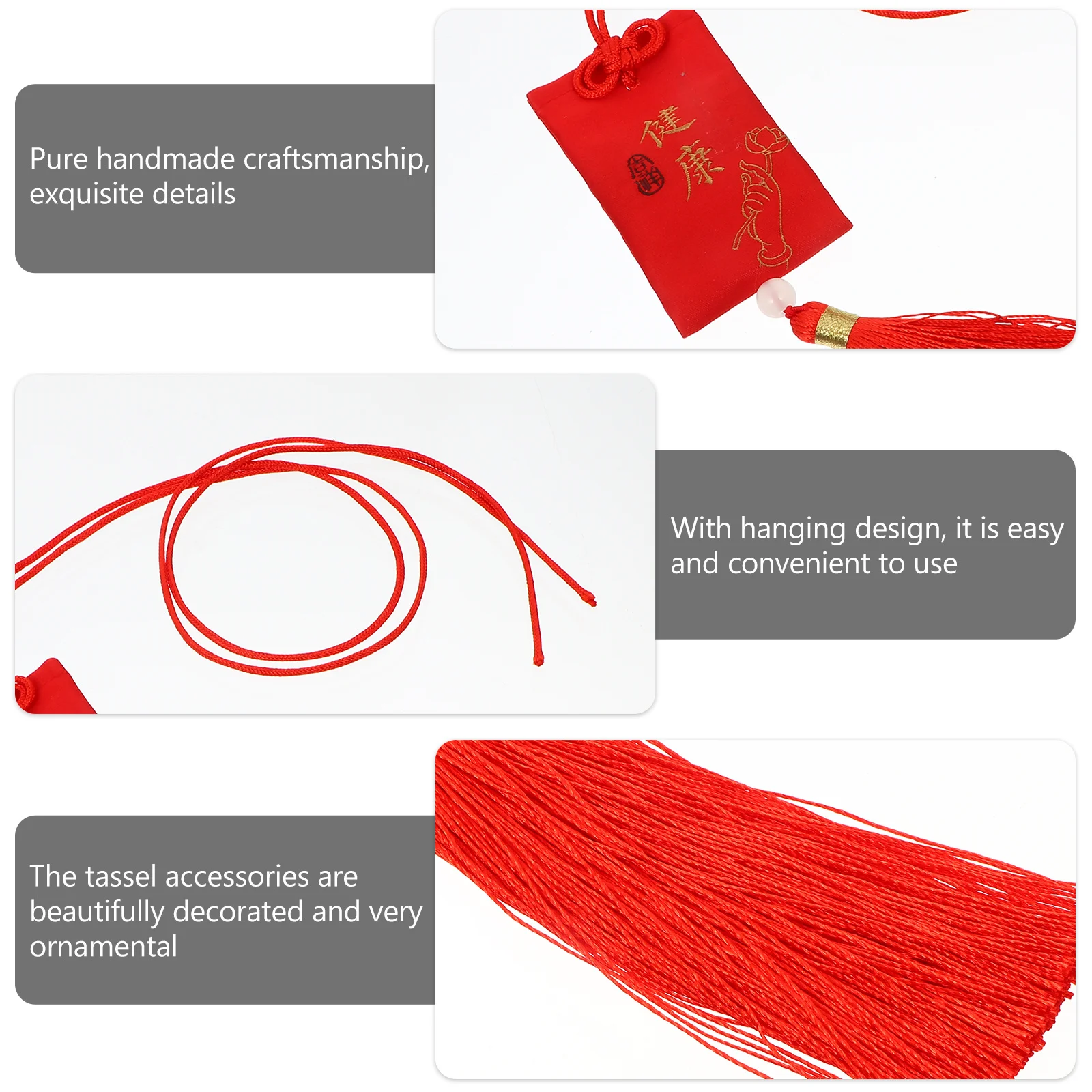 

Chinese Style Sachet Bag Red Handmade Blessed Pouch For Wall Decor Aromatic Storage Dried Plant Container Home Fragrance