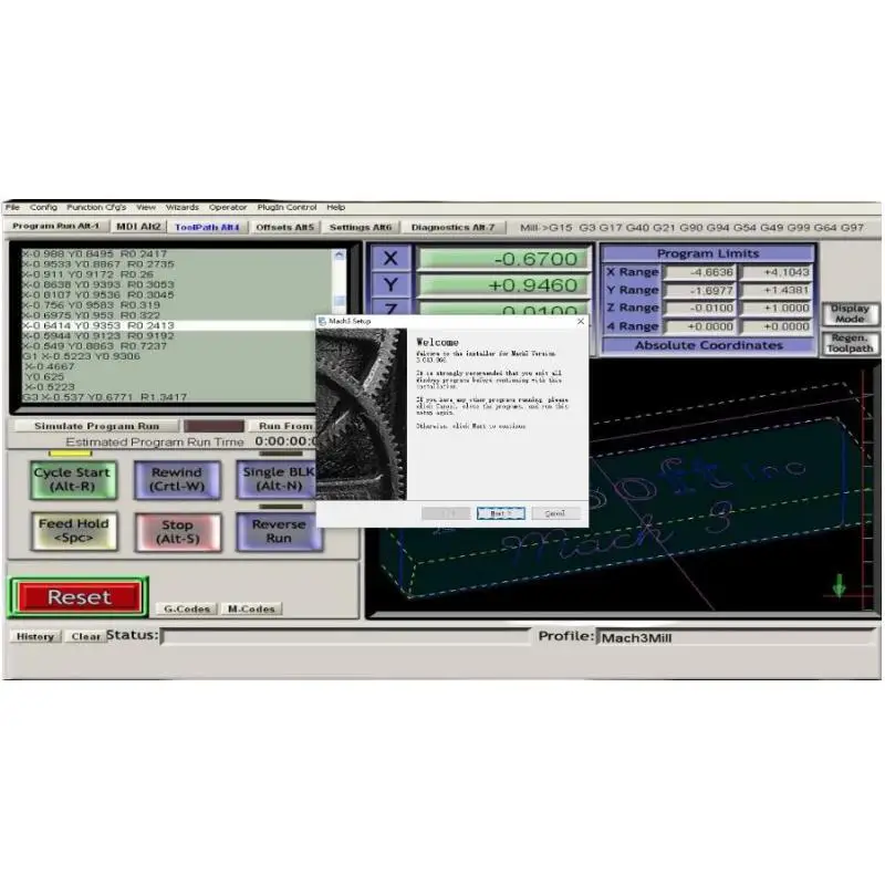 Artsoft Mach3 software, latest English version, Mach3 version R3.041, CNC software for mini engraving machines