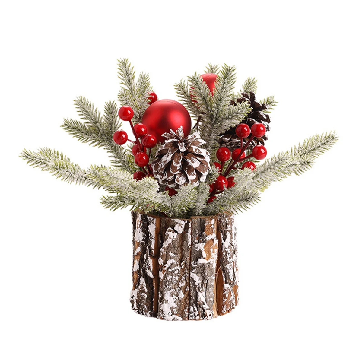 

Small Christmas Tree, Artificial Christmas Tree with Christmas Ornaments Pine Cone Berry, Tabletop Christmas Tree