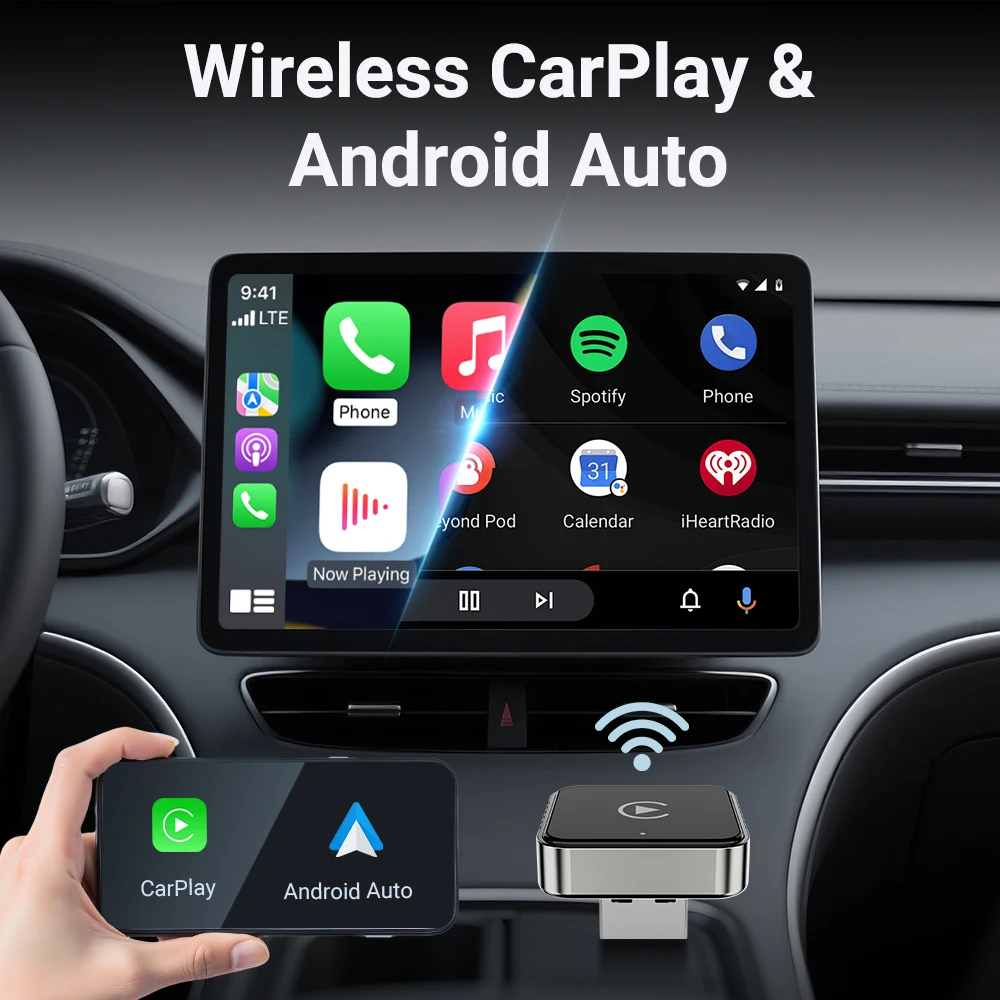 NEW Super Mini Carplay Ai Box Wired to Wireless CarPlay/Android Auto 2in1 Box 5GHz WiFi5 for 99% Original Wired CarPlay/Auto Car