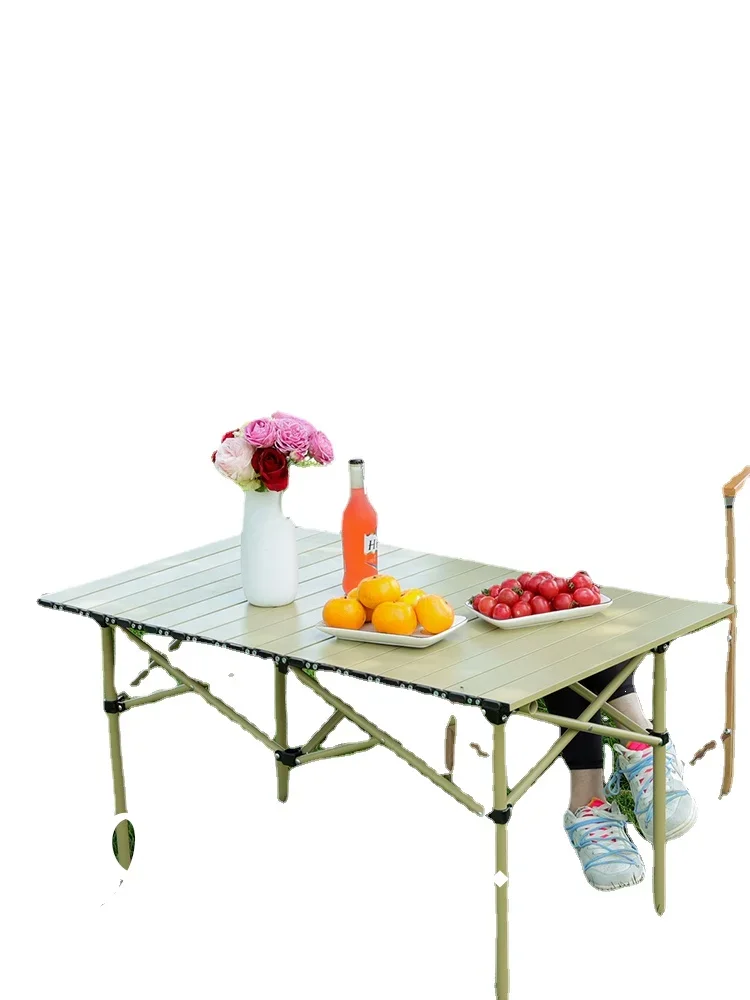 

YY Outdoor Folding Table Egg Roll Table Portable Camping Picnic Table and Chair Set