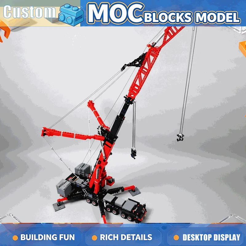 6304PCS MOC Technical Heavy Duty Mobile Crane Truck Building Block DIY Assembly Educational Creative Toy Collection Display Gift