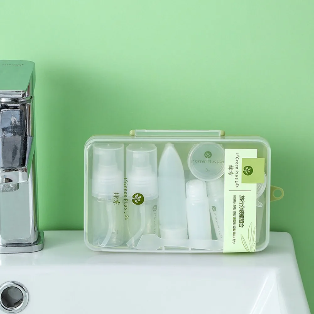 10/11PCS Travel Cosmetic Dispenser Bottle Set Refillable Spray Bottles Lotion Shampoo Squeeze Tube Cream Jar Cosmetic Containers