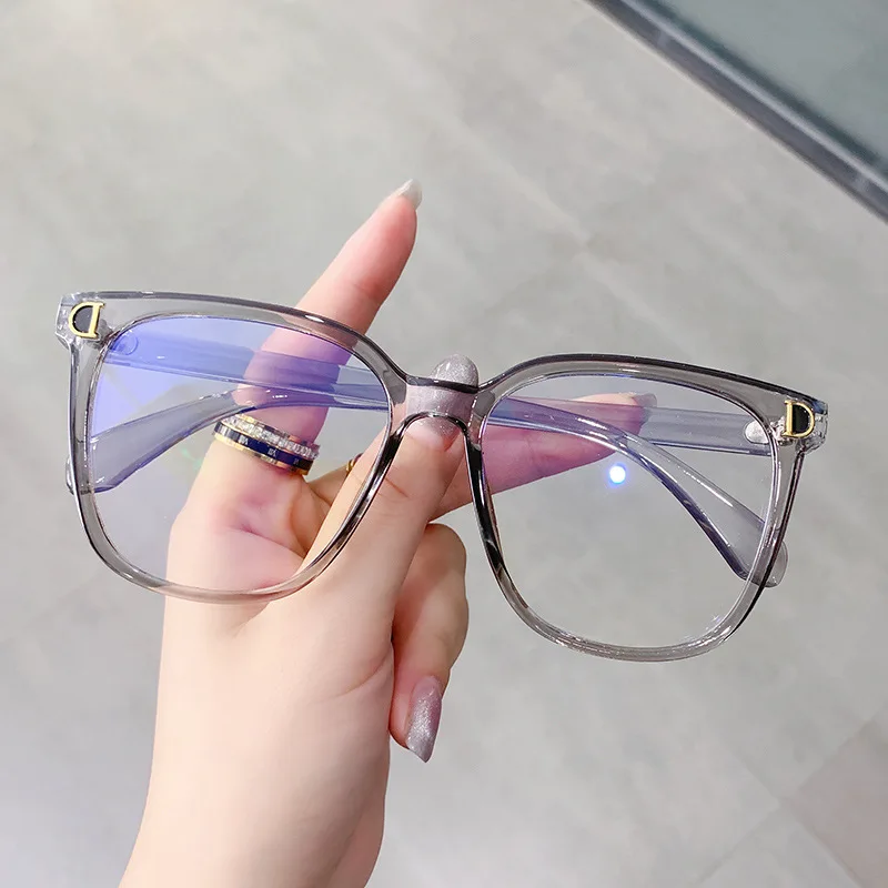 Womens Big Size Finished Myopia Glasses Trendy Anti-reflective Optical Computer Eyewear Unisex Fashionable Minus Diopter To -4.0