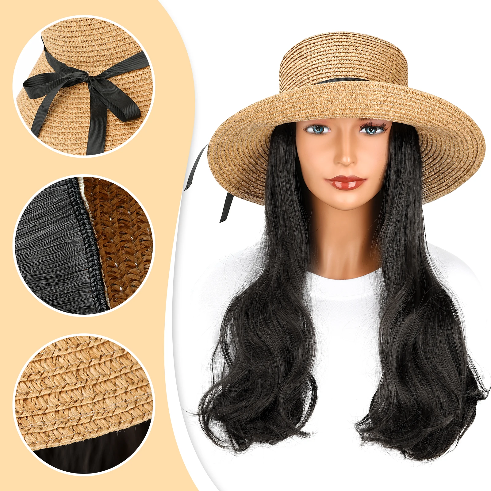 

Парик в рыбацком стиле для женщин, корейский универсальный модный парик, кепка для концертов, тематические вечеринки, местная доставка